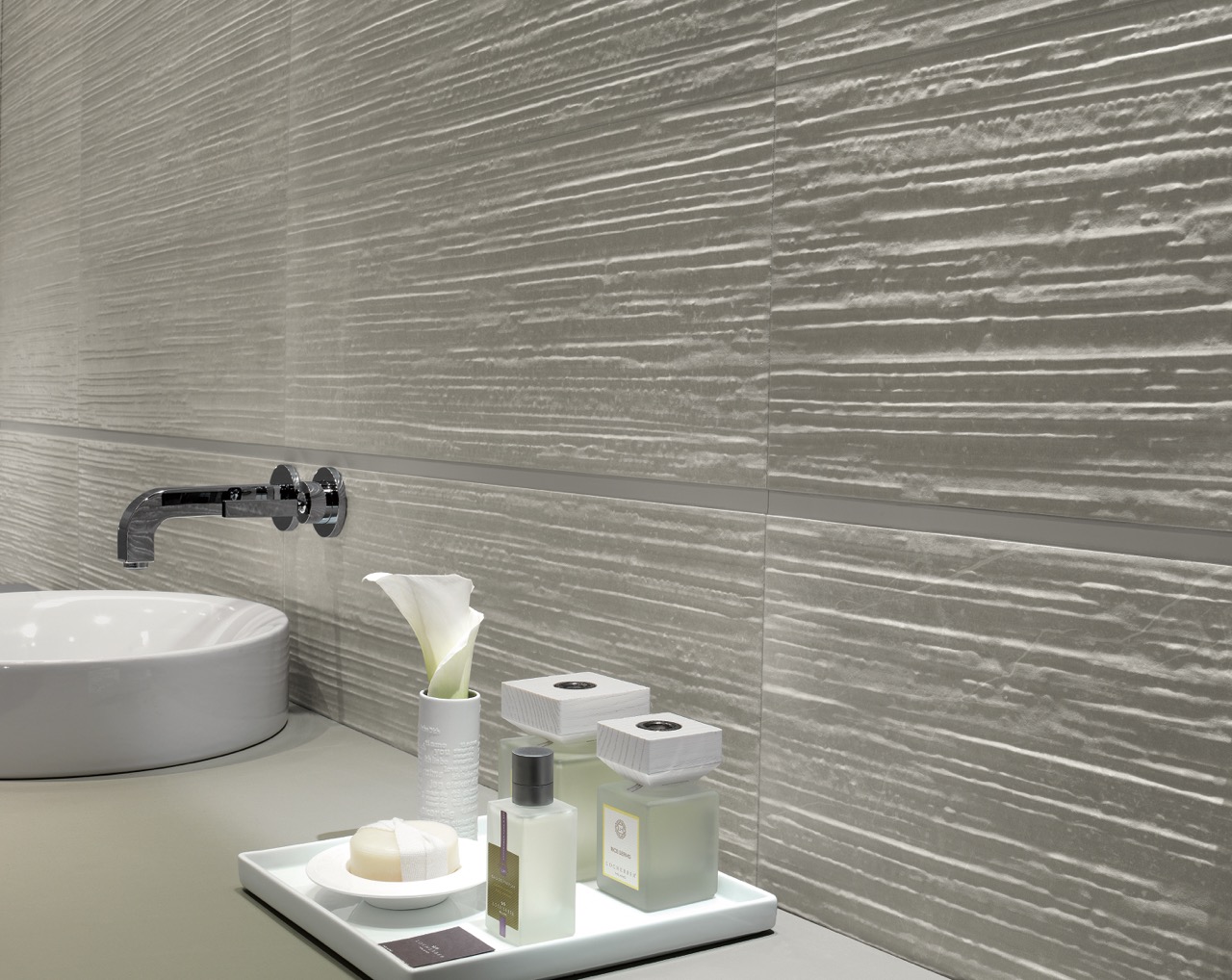 maku grey stone bathroom tile 3d feature tile