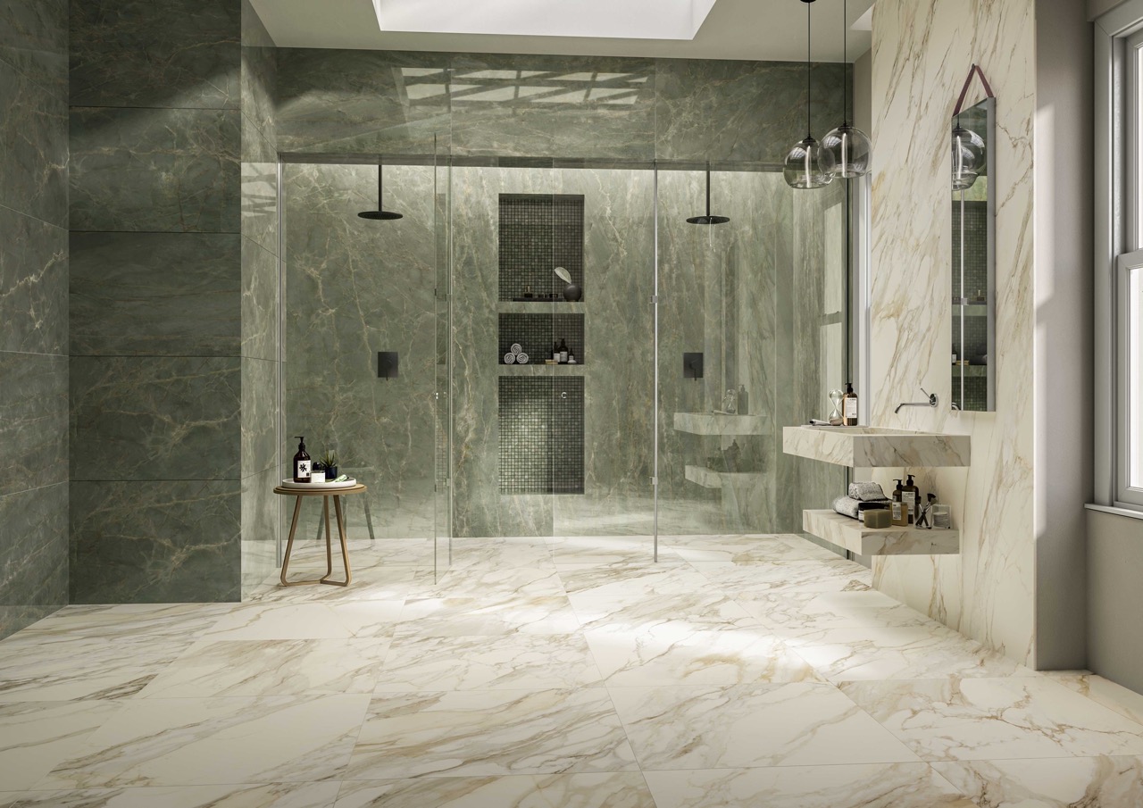 sage green marble bathroom tiles